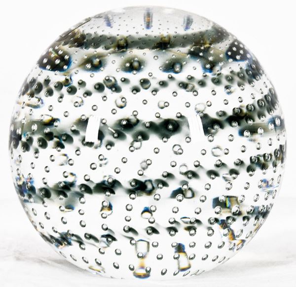 VINCENZO NASON Murano :  - sfera in vetro soffiato cristallo e grigio - Auction ASTA DI NATALE - II SESSIONE - II - Fidesarte - Casa d'aste