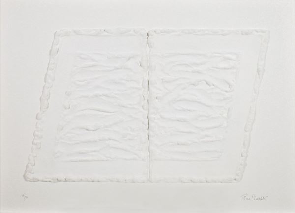 PINO  PINELLI : Pittura bianca   (2006)  - serigrafia materica es. 33/50 - Asta 76° ASTA DI ARTE MODERNA E CONTEMPORANEA - I - Fidesarte - Casa d'aste