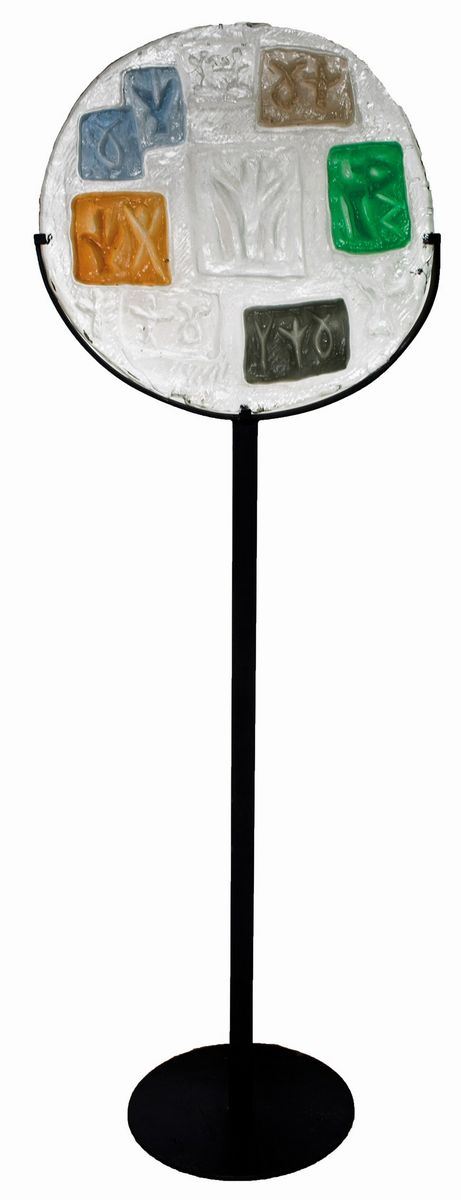 RICCARDO LICATA : senza titolo  (1996)  - scultura in vetro su stele di ferro es. 6/6  - Asta 76° ASTA DI ARTE MODERNA E CONTEMPORANEA - I - Fidesarte - Casa d'aste