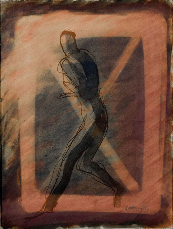 CARMELO ZOTTI : Figura  (1986)  - gouache su carta riportata su tela - Auction 77° ASTA DI ARTE MODERNA E CONTEMPORANEA A TEMPO - Fidesarte - Casa d'aste