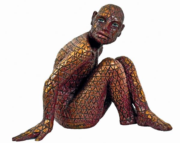 RABARAMA : Serpente piumato  (2002)  - scultura in bronzo dipinto es. P.A. 4/4 - Asta 76° ASTA DI ARTE MODERNA E CONTEMPORANEA - I - Fidesarte - Casa d'aste