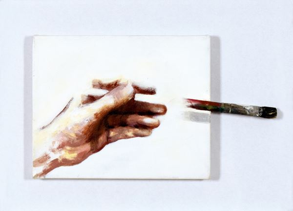 GIANFRANCO GOBERTI : Il pittore immaginario  (2010)  - acrilici e pennello su tela - Asta 77° ASTA DI ARTE MODERNA E CONTEMPORANEA A TEMPO - Fidesarte - Casa d'aste