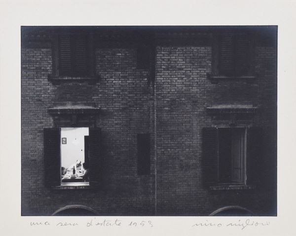 NINO MIGLIORI : Una sera d'estate  (1953)  - Stampa alla gelatina ai sali d'argento, vintage - Asta 76° ASTA - FOTOGRAFIA - II - Fidesarte - Casa d'aste