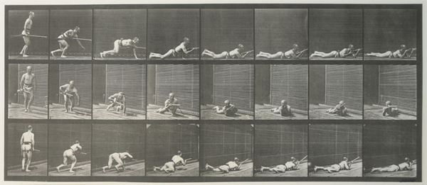 EADWEARD MUYBRIDGE - Lying prone and firing