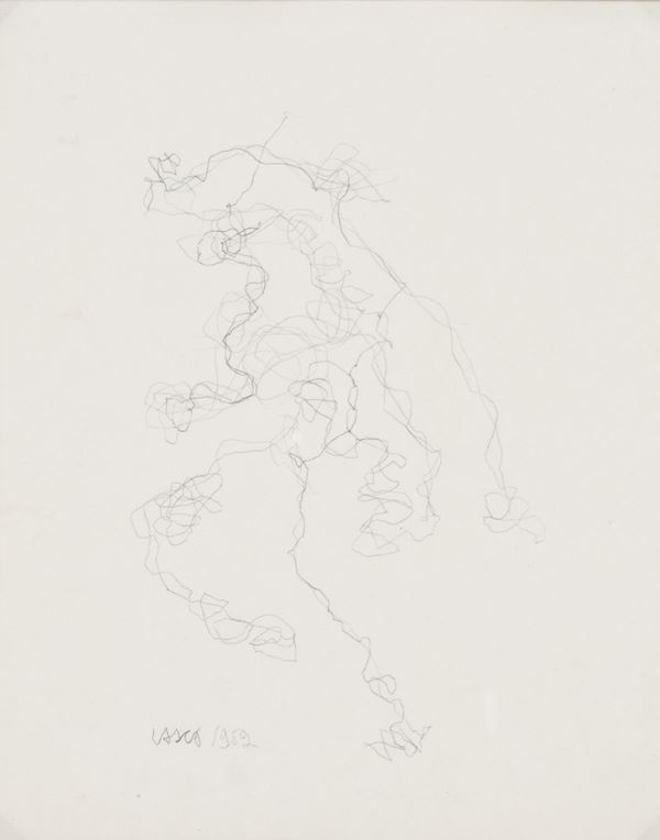 VASCO  BENDINI : senza titolo  (1952)  - disegno a matita su carta - Asta 76° ASTA DI ARTE MODERNA E CONTEMPORANEA - I - Fidesarte - Casa d'aste