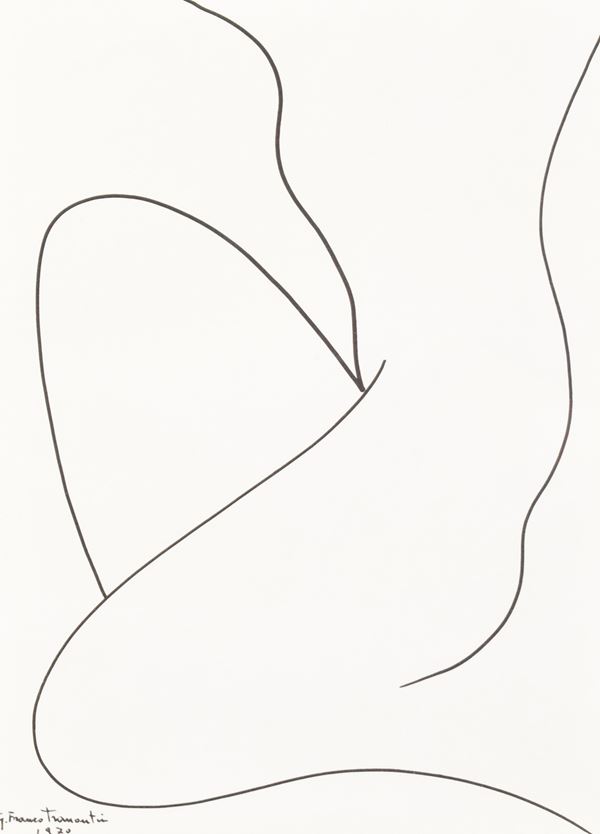 GIANFRANCO TRAMONTIN : senza titolo  (1970)  - disegno a pennarello su carta - Asta 77° ASTA DI ARTE MODERNA E CONTEMPORANEA A TEMPO - Fidesarte - Casa d'aste