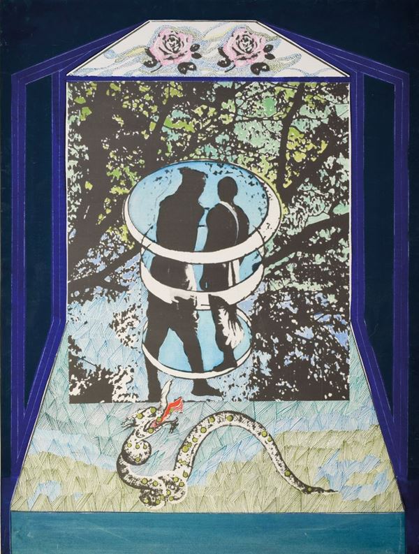 DANILO  BERGAMO : Piano delle interazioni storiche  (1975)  - olio su tela - Auction 77° ASTA DI ARTE MODERNA E CONTEMPORANEA A TEMPO - Fidesarte - Casa d'aste