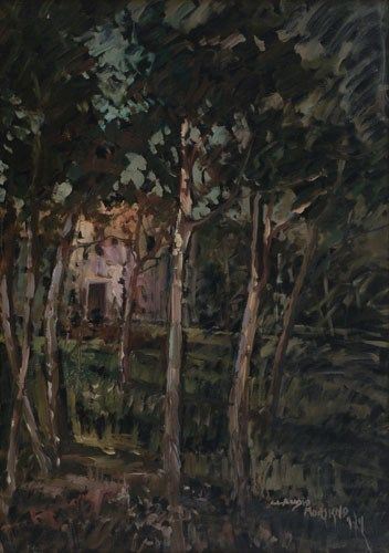 CLAUDIO MORGIGNO : Paesaggio  (1974)  - olio su tela - Asta 6° Asta Benefica Opere d'Arte - Fidesarte - Casa d'aste