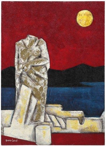 BRUNO LANDI : Notturno a Cartagine  (2007)  - olio su tela - Asta 6° Asta Benefica Opere d'Arte - Fidesarte - Casa d'aste