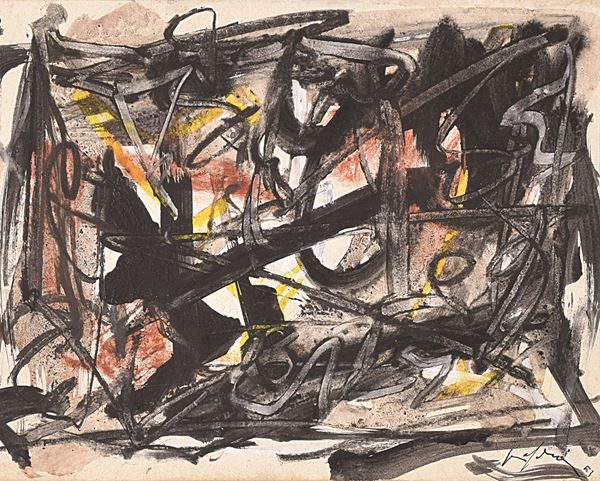 EMILIO VEDOVA : senza titolo  (1953)  - olio e tecnica mista su carta - Auction Modern and Contemporary Art and Photography sale - II - Fidesarte - Casa d'aste