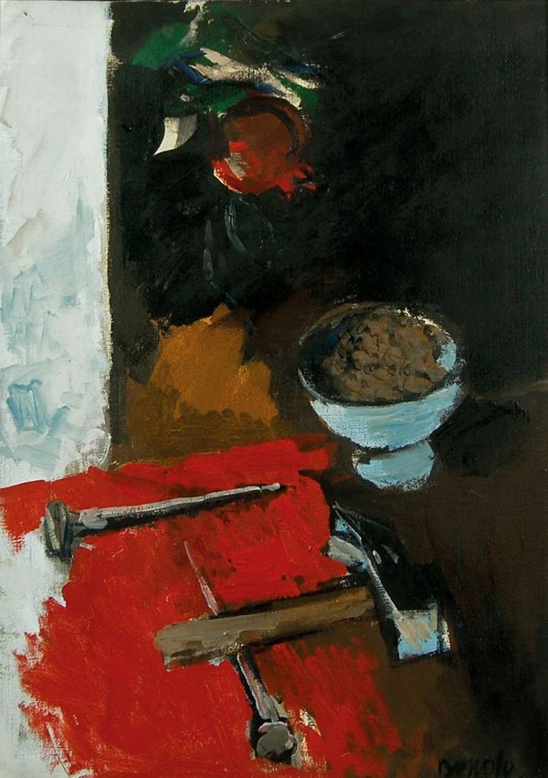 DOMENICO BOSCOLO NATTA : Natura morta  (1972)  - olio su tela - Auction 79° ASTA DI ARTE MODERNA E CONTEMPORANEA A TEMPO - Fidesarte - Casa d'aste