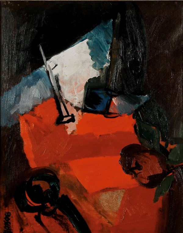 DOMENICO BOSCOLO NATTA : Natura morta  (1972)  - olio su tela - Auction 79° ASTA DI ARTE MODERNA E CONTEMPORANEA A TEMPO - Fidesarte - Casa d'aste