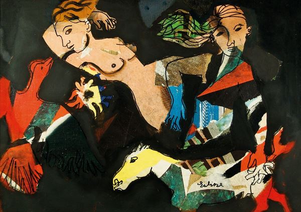 VINCENZO EULISSE : Composizione  (1964)  - olio e tecnica mista su tela - Auction 79° ASTA DI ARTE MODERNA E CONTEMPORANEA A TEMPO - Fidesarte - Casa d'aste