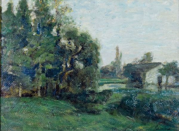 EMMA CIARDI : Quinto al Sile-Molino  ((1930))  - olio su tavola - Auction 78° MODERN AND CONTEMPORARY ART AUCTION Part II - II - Fidesarte - Casa d'aste