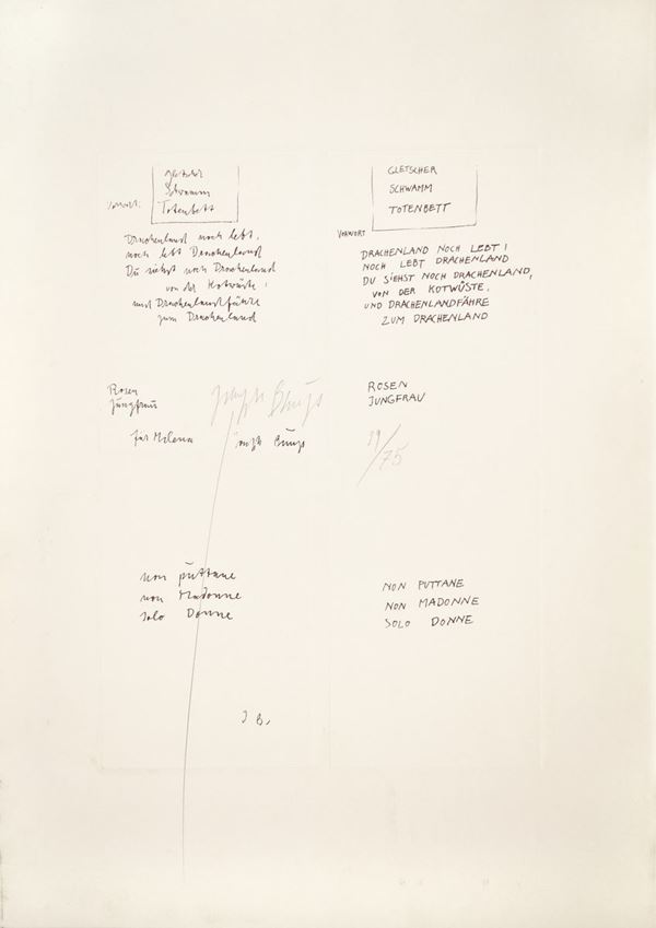 JOSEPH BEUYS - Non puttane non madonne solo donne