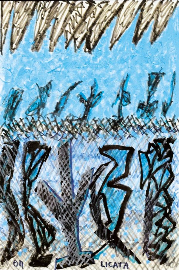 RICCARDO LICATA : senza titolo  (2011)  - tempera su cartoncino - Auction 78° MODERN AND CONTEMPORARY ART AUCTION Part II - II - Fidesarte - Casa d'aste