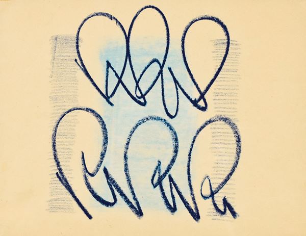 TANCREDI PARMEGGIANI : senza titolo  (1954 ca)  - pastelli a cera su carta - Auction 78° MODERN AND CONTEMPORARY ART AUCTION  - I - Fidesarte - Casa d'aste
