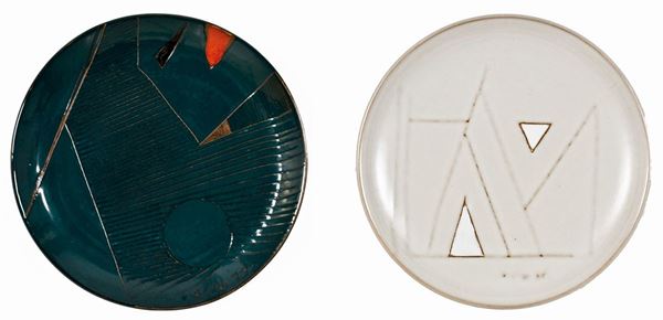 HO KAN : senza titolo  (1977/1978)  - lotto di 2 piatti in ceramica - Asta 78° ASTA DI ARTE MODERNA E CONTEMPORANEA - I - Fidesarte - Casa d'aste
