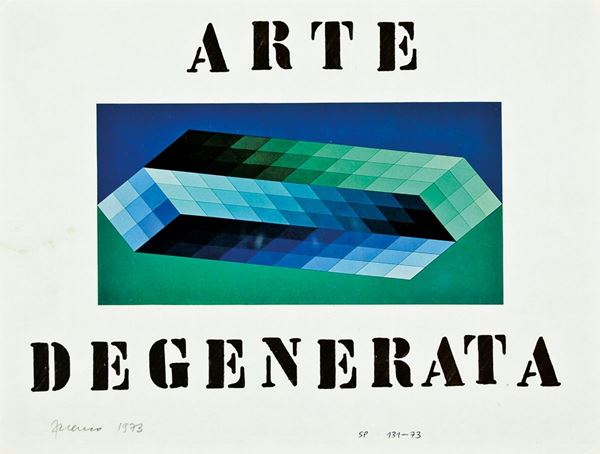 SARENCO : Arte degenerata  (1973)  - tecnica mista e collage su carta - Asta 78° ASTA DI ARTE MODERNA E CONTEMPORANEA - I - Fidesarte - Casa d'aste
