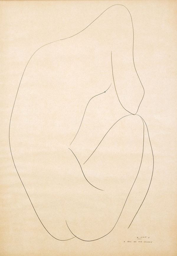 ALBERTO VIANI : Nudo  (1972)  - matita su carta - Asta 79° ASTA DI ARTE MODERNA E CONTEMPORANEA A TEMPO - Fidesarte - Casa d'aste