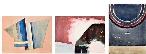 FELICE CANONICO : soggetti vari  (1960 - 1965)  - loro di 3 tecniche miste su carta - Auction ASTA DI GRAFICA E TECNICHE MISTE SU CARTA - I - Fidesarte - Casa d'aste