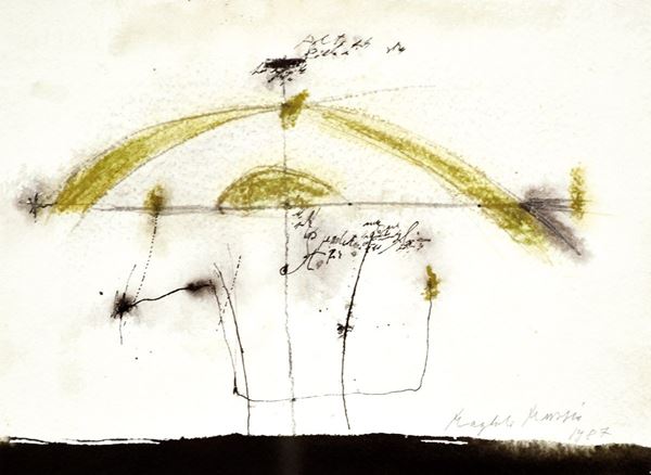 MAGDALO MUSSIO : without title  (1987)  - mixed media on handmade paper - Auction MODERN AND CONTEMPORARY ART AUCTION - II - Fidesarte - Casa d'aste