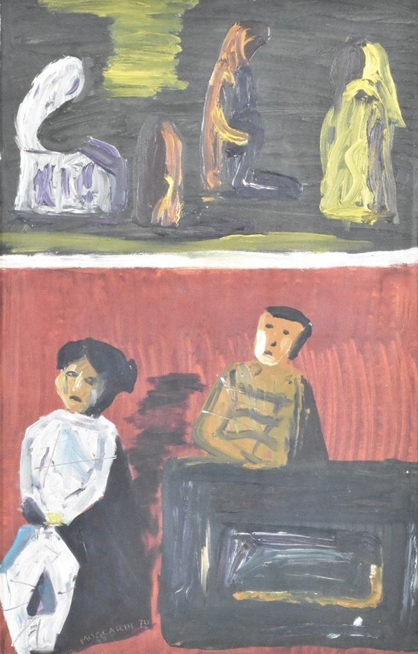 MOSCARDI : senza titolo  (1970)  - olio su tela - Auction ASTA DI ARTE MODERNA E CONTEMPORANEA - II - Fidesarte - Casa d'aste