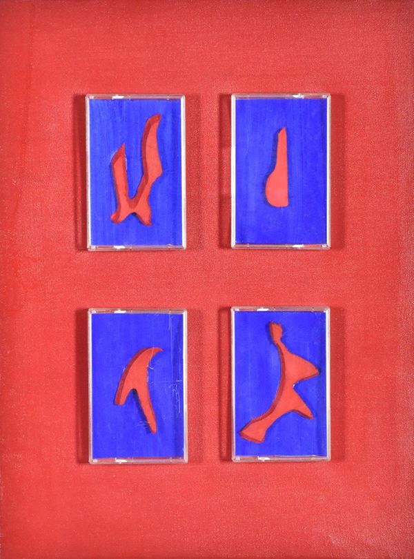 TONY TEDESCO : Musica solida adimensionale  (1996)  - olio e applicazioni su tela - Auction ASTA DI ARTE MODERNA E CONTEMPORANEA - II - Fidesarte - Casa d'aste