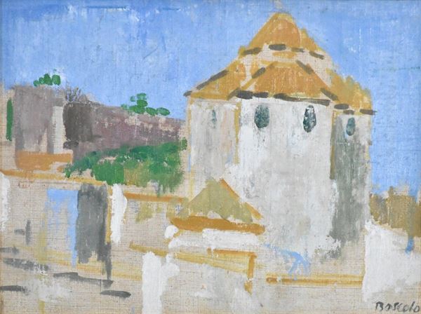 DOMENICO BOSCOLO NATTA : Paesaggio  (1974)  - olio su tela - Asta ASTA DI ARTE MODERNA E CONTEMPORANEA - II - Fidesarte - Casa d'aste