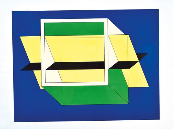 WALTER  FUSI : senza titolo  (1972)  - tecnica mista su cartoncino - Asta FOTOGRAFIA - OPERE D'ARTE SU CARTA - ARTE AL FEMMINILE - I - Fidesarte - Casa d'aste