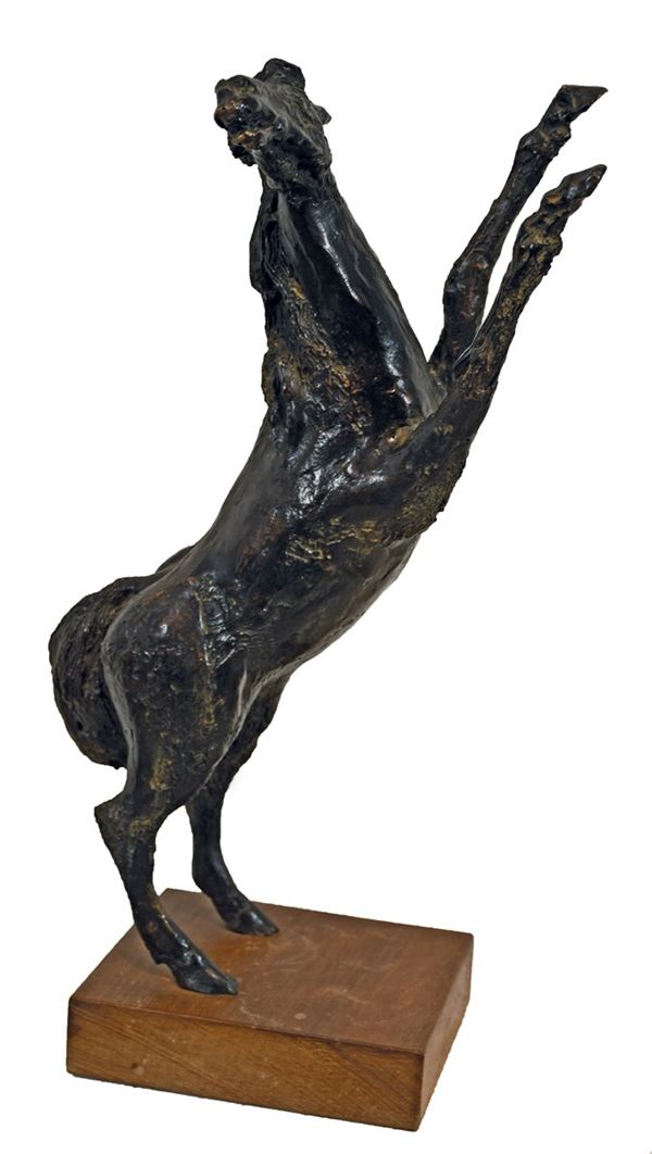 ALIGI SASSU : Cavallo imbizzarrito  (1978)  - scultura in bronzo pezzo unico - Asta ARTE MODERNA   E   CONTEMPORANEA - II - Fidesarte - Casa d'aste