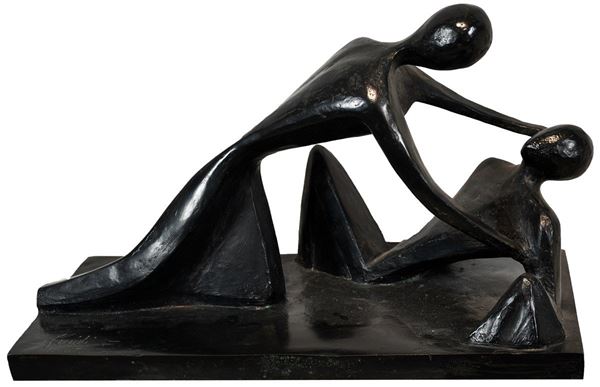 VIRGILIO GUIDI : Meeting  - lost wax bronze sculpture eg 56/120 - Auction MODERN AND CONTEMPORARY ART AUCTION - II - Fidesarte - Casa d'aste
