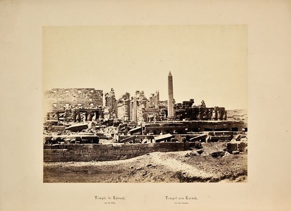 WILHELM HAMMERSCHIMDT : Tempio di Karnak visto da est (Egitto)  (1860 ca.)  - stampa all'albumina - Auction Photographs, works on papers, art by women - I - Fidesarte - Casa d'aste