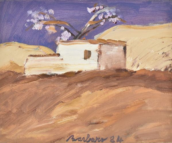 SAVERIO BARBARO : Il vento  (1984)  - olio su tela - Asta ASTA DI ARTE MODERNA E CONTEMPORANEA - II - Fidesarte - Casa d'aste