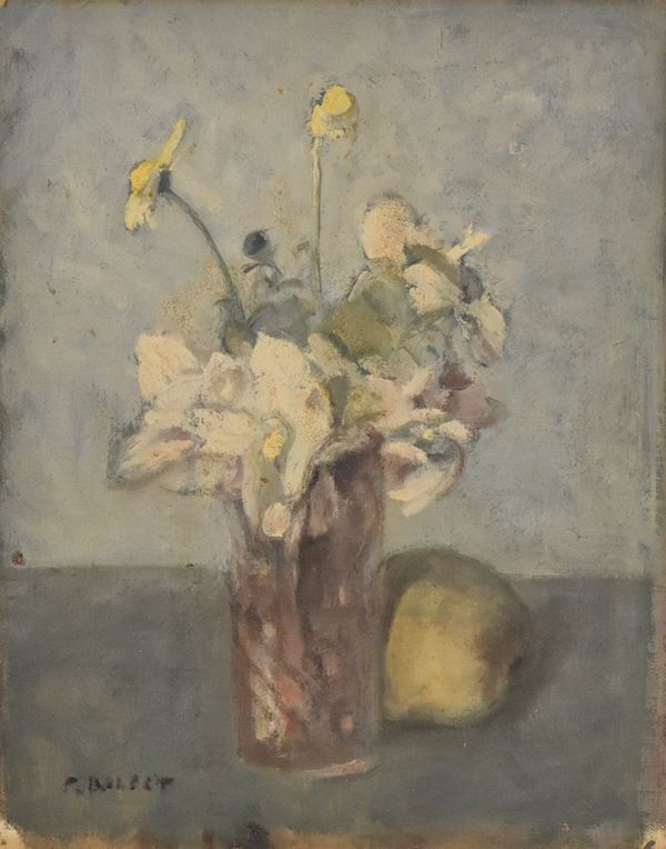 CORRADO BALEST : Vaso di fiori  - olio su tela riportata su tavola - Auction ASTA DI ARTE MODERNA E CONTEMPORANEA - II - Fidesarte - Casa d'aste
