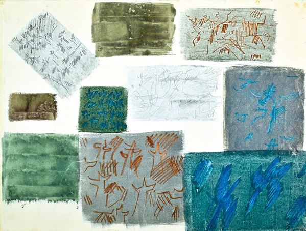 RICCARDO LICATA : senza titolo  (1959)  - tecnica mista su carta riportata su tavola - Auction Photographs, works on papers, art by women - I - Fidesarte - Casa d'aste