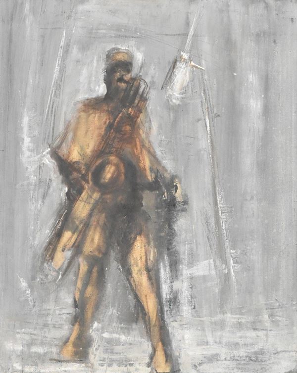 GIANCARLO  CAZZANIGA : Figura  - olio su tela - Auction ASTA DI ARTE MODERNA E CONTEMPORANEA - II - Fidesarte - Casa d'aste