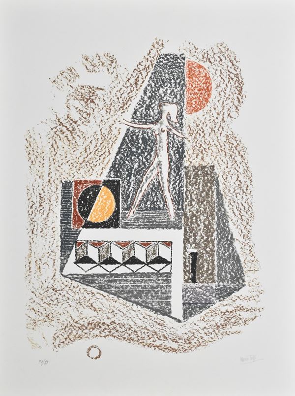 MARIO TOZZI : senza titolo  - litografia es. 79/99 - Auction ASTA DI GRAFICA E TECNICHE MISTE SU CARTA - I - Fidesarte - Casa d'aste
