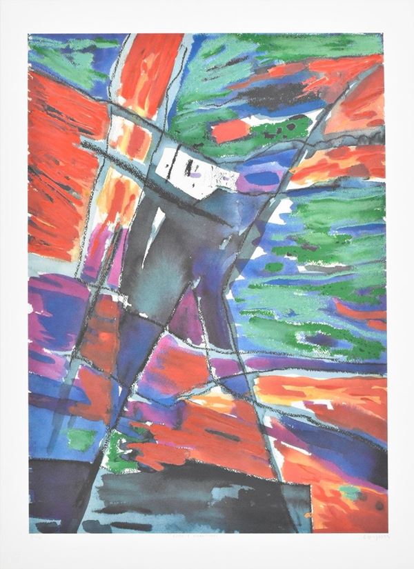 ANTONIO CORPORA : Rocce e mare  (1997)  - litografia es. 3/150 - Auction ASTA DI GRAFICA E TECNICHE MISTE SU CARTA - I - Fidesarte - Casa d'aste