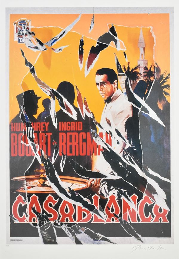 MIMMO  ROTELLA :  Casablanca  - litografia es. p.a. - Auction ASTA DI GRAFICA E TECNICHE MISTE SU CARTA - I - Fidesarte - Casa d'aste