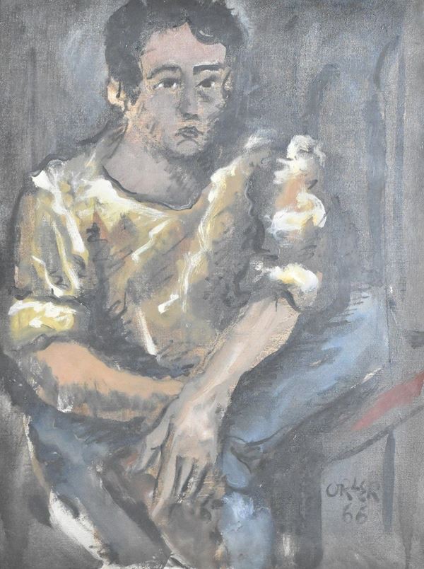 DAVIDE  ORLER : Ritratto  (1966)  - olio su tela - Auction ASTA DI ARTE MODERNA E CONTEMPORANEA - II - Fidesarte - Casa d'aste