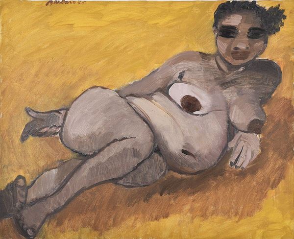 SAVERIO BARBARO : Grande ventre  (1975)  - olio su tela - Asta Arte Moderna e Contemporanea - Grafica d'autore e vetri di Murano - Fidesarte - Casa d'aste