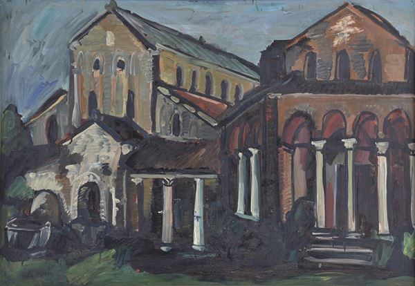 GIORGIO CELIBERTI : Torcello  (1951)  - olio su tavola - Asta Arte Moderna e Contemporanea - Grafica d'autore e vetri di Murano - Fidesarte - Casa d'aste