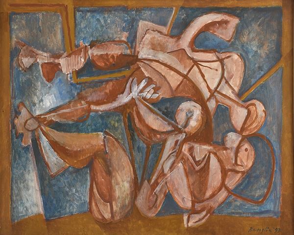 VITTORIO BASAGLIA : Groviglio  (1997)  - olio su tela - Asta Arte Moderna e Contemporanea - Grafica d'autore e vetri di Murano - Fidesarte - Casa d'aste
