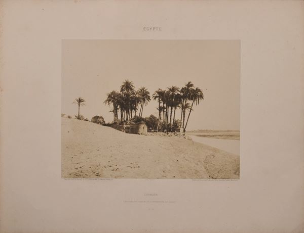 FELIX TEYNARD - Egypte. Louksor. Dattiers et jardin de l&#39;expedition de Louxor
