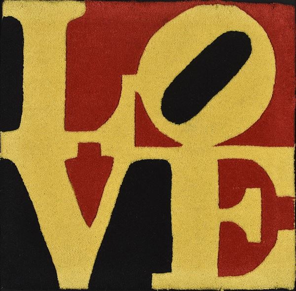 ROBERT INDIANA : Liebe Love  (2005)  - multiplo di lana cotta lavorata a mano es. 856/999 - Auction Arte Moderna e Contemporanea - Author graphics and Murano Glasses - Fidesarte - Casa d'aste