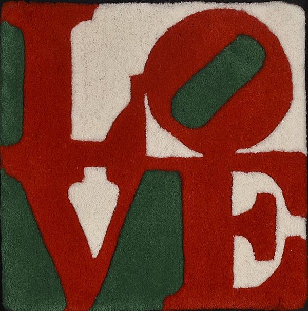 ROBERT INDIANA : Magyar Love  (2006)  - multiplo in lana cotta lavorata a mano es. 242/1000 - Asta Arte Moderna e Contemporanea - Grafica d'autore e vetri di Murano - Fidesarte - Casa d'aste