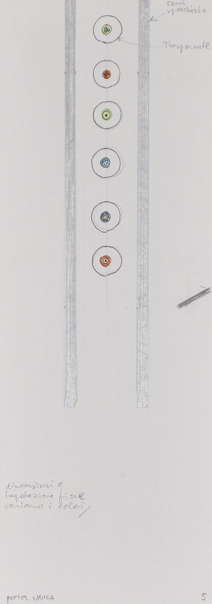 BRUNO  MUNARI : Porta unica  - tecnica mista su carta - Asta Arte Moderna e Contemporanea - Grafica d'autore e vetri di Murano - Fidesarte - Casa d'aste
