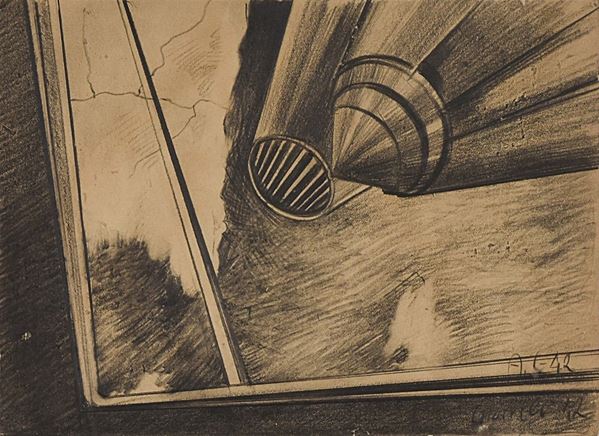 ARTURO  CIACELLI : senza titolo  (1942)  - tecnica mista su carta - Asta Arte Moderna e Contemporanea - Grafica d'autore e vetri di Murano - Fidesarte - Casa d'aste