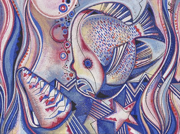 ADRIANO FAVA : Composizione  - olio su tela - Asta Arte Moderna e Contemporanea - Grafica d'autore e vetri di Murano - Fidesarte - Casa d'aste